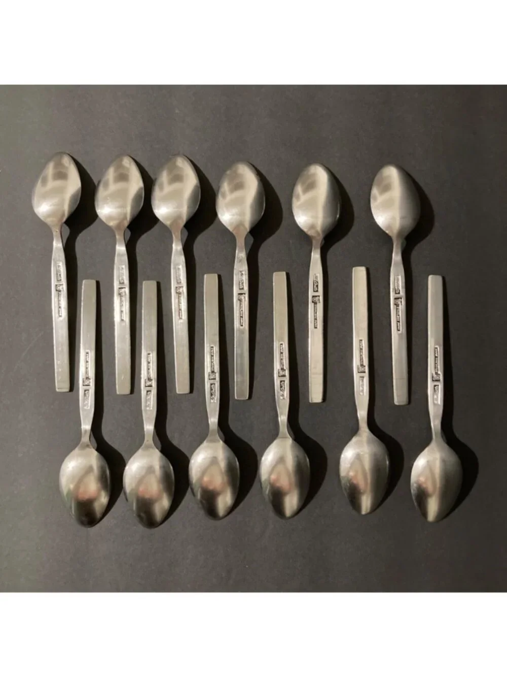 Set of 12 Vintage La Costa Pattern MCM Spoons Flatware By Stanley Roberts